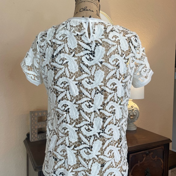 NWT Loft White Paisley Pattern Crotched Open Top - Picture 8 of 15